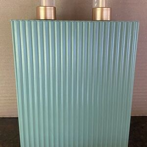 Target Mint Green Ribbed plastic Soap Dispensers with Gold Pumps